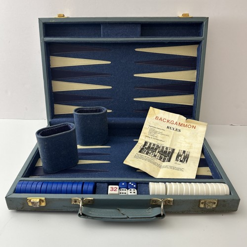 Vintage backgammon set - vintage, blue